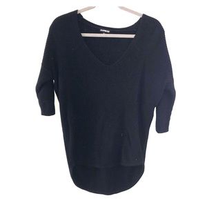 Express 3/4 Sleeve Black Sweater